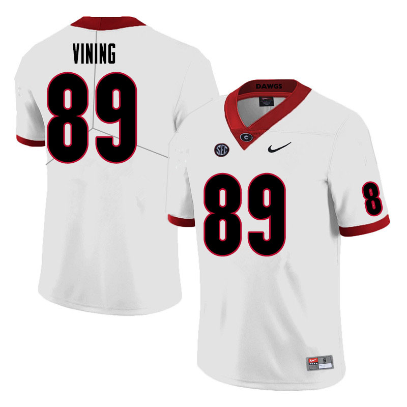 Men #89 George Vining Georgia Bulldogs College Football Jerseys Sale-White - Click Image to Close